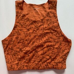 Cooperative Orange Patterned Crop Top